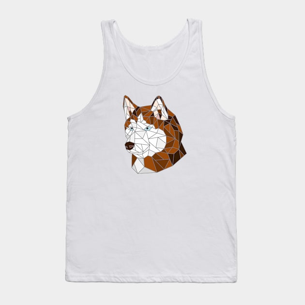 Siberian Husky Copper Stained Glass Tank Top by inotyler